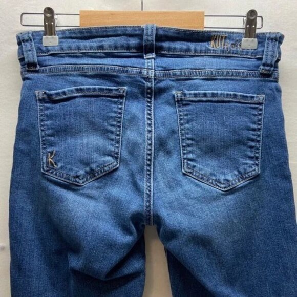KUT From The Kloth Blue Jeans Women's 4 Carlo Ankle Skinny Raw Hem Medium Wash - Picture 4 of 15